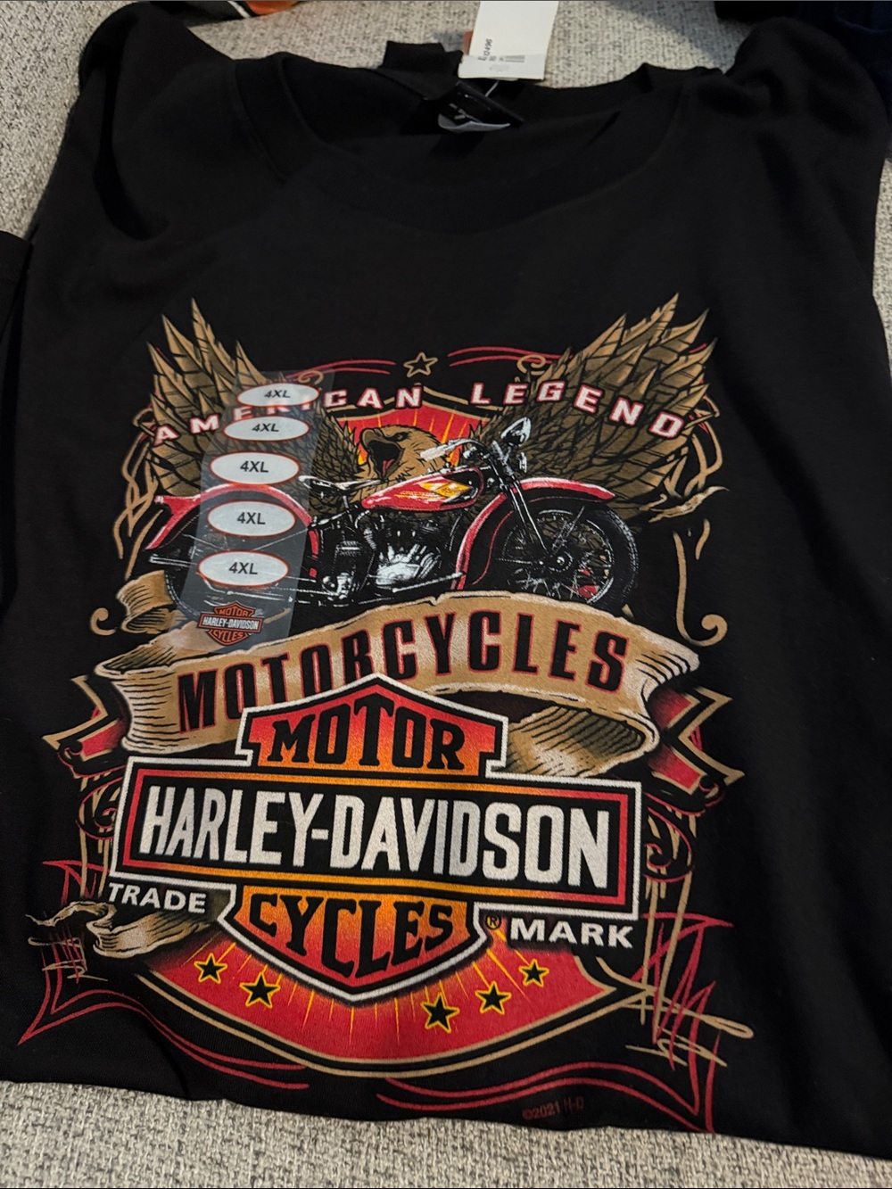 Harley-Davidson Men’s Black Graphic Motorcycle T-Shirt front/back